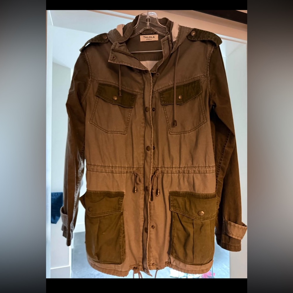 Babaton Brown and Green Utility Jacket with Durable Design